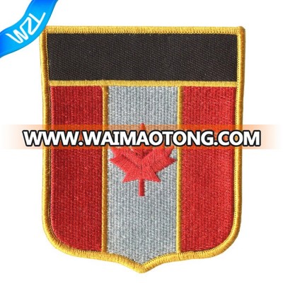 Latest iron on embroidery design country flag embroidery patch