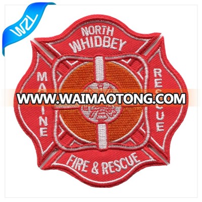 Fire and Rescue Embossed Embroidered Badges