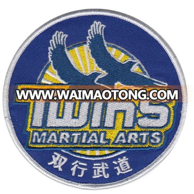 Factory price iron on custom patches martial arts embroidery patches