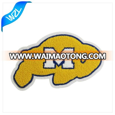 no minimum custom iron on embroidered letter towel chenille patches