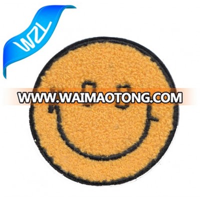 Smile emoji peel-stick chenille pacthes